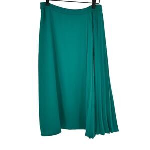 Hobbs London Keziah Pleated Midi Skirt Green Career Academia Size 6